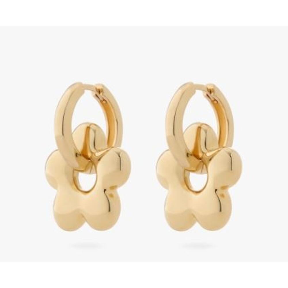 Studs Puffy Daisy Hoop Earrings - One Size